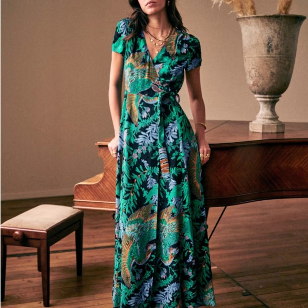 Sezane Armelle Floral Wrap Maxi Dress - Picture 2 of 6